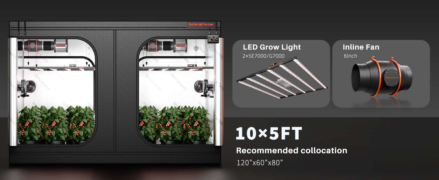 300x150x200cm 1680D Grow tent – Spider farmer - immagine 2