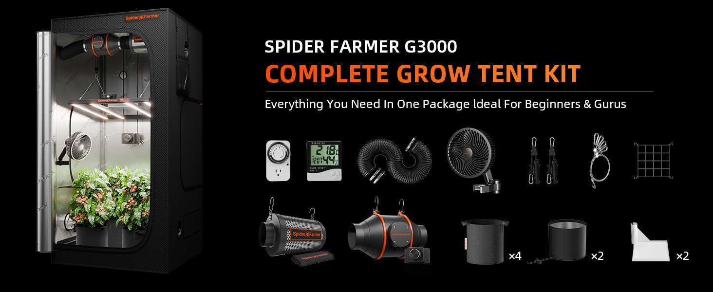 90x90x180cm G 3000 300w Grow Kit – Spider farmer - immagine 2