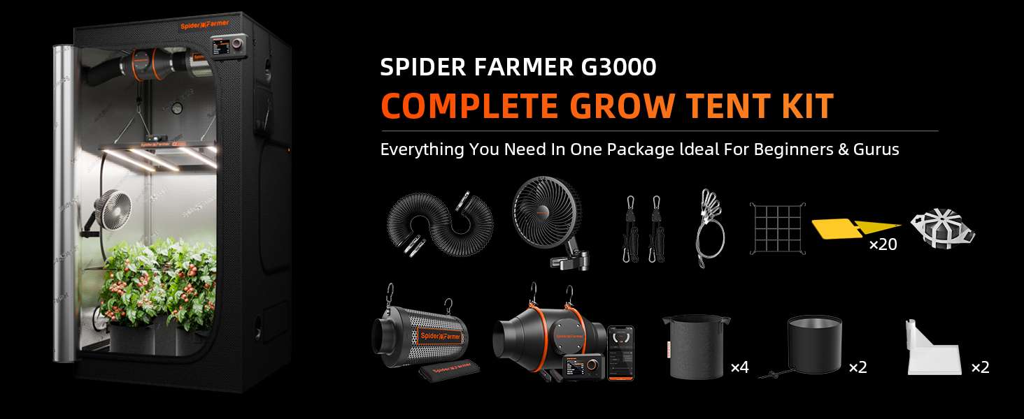 90x90x180cm G 3000 300W ( con controller smart) Grow Kit – Spider farmer - immagine 3