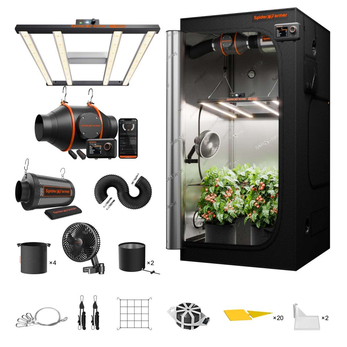 90x90x180cm G 3000 300W ( con controller smart) Grow Kit – Spider farmer - immagine 9