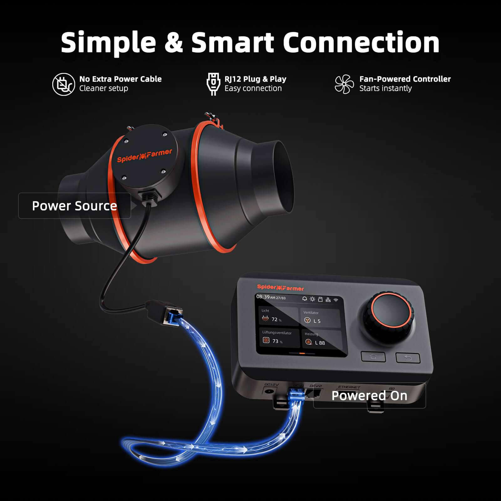 70x70x160cm SE1500 EVO 150W (con controller smart) Grow Kit – Spider farmer - immagine 7