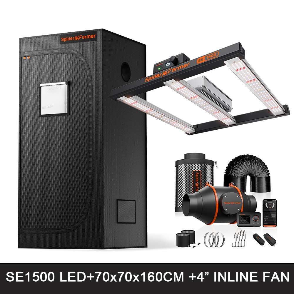 70x70x160cm SE1500 EVO 150W (con controller smart) Grow Kit - Spider farmer