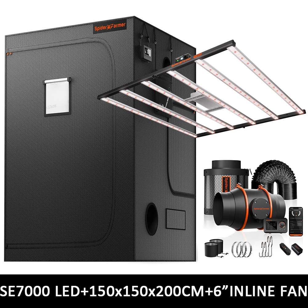 150×150×200 cm SE7000 730W (con controller smart) Grow Kit - Spider farmer