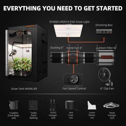 120x120X200cm SF4000 400W Evo Grow Kit  - Spider farmer