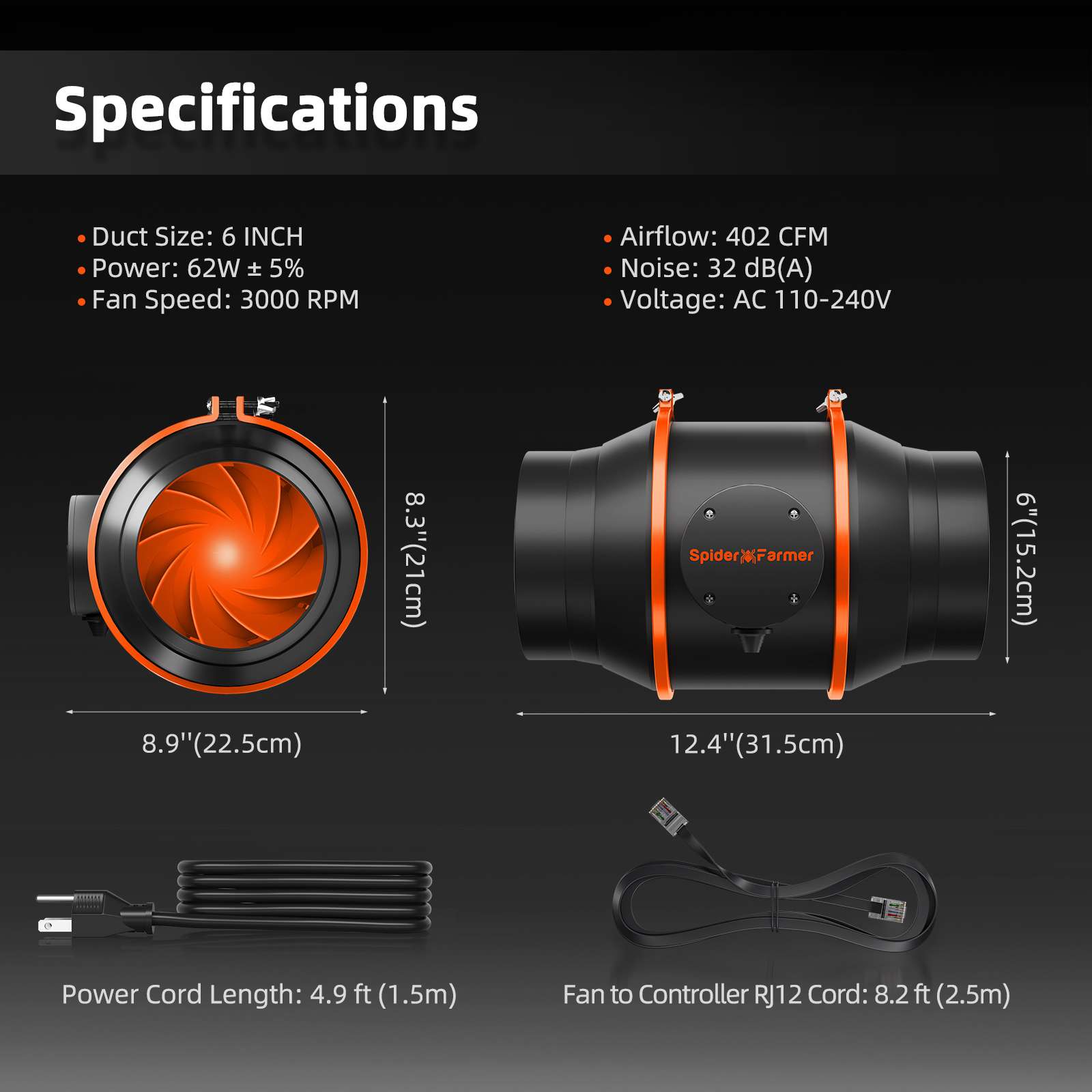 150×150×200 cm G8600 800W ( con controller smart) Grow Kit - Spider farmer - immagine 4