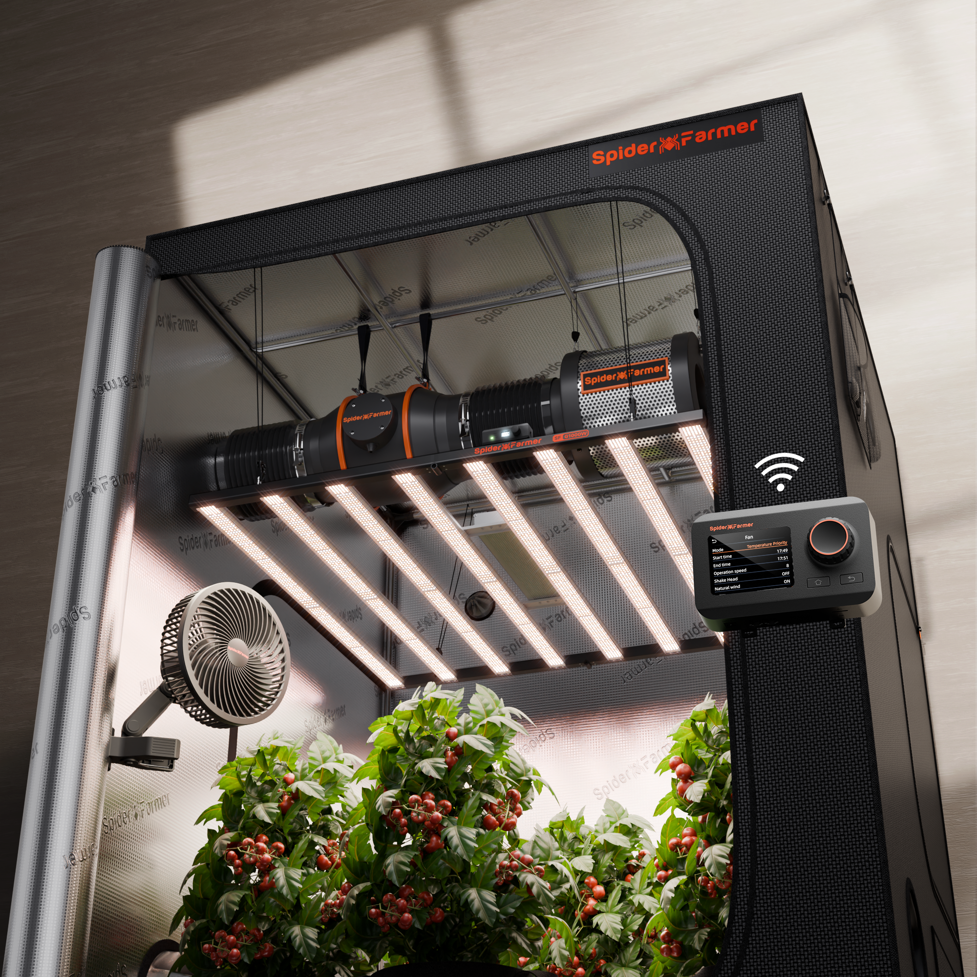 150×150×200 cm G1000 1000W (con controller smart) Grow Kit - Spider farmer