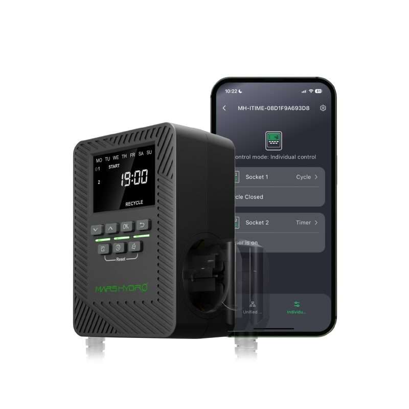 Mars Hydro iTime 2-in-1 Smart Timer – Dual Plug, App Remote Control & Flexible Scheduling